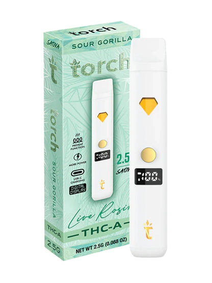 Torch 2.5G THC-A Live Rosin Disposable With Digital Screen