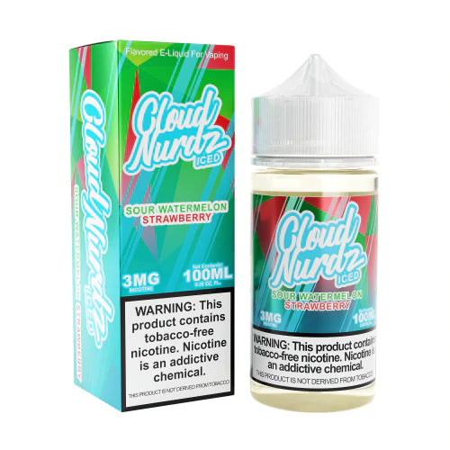 Cloud Nurdz E-Liquid - Sour Watermelon Strawberry Iced